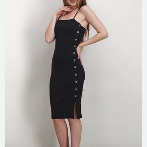 French connection black midi dress